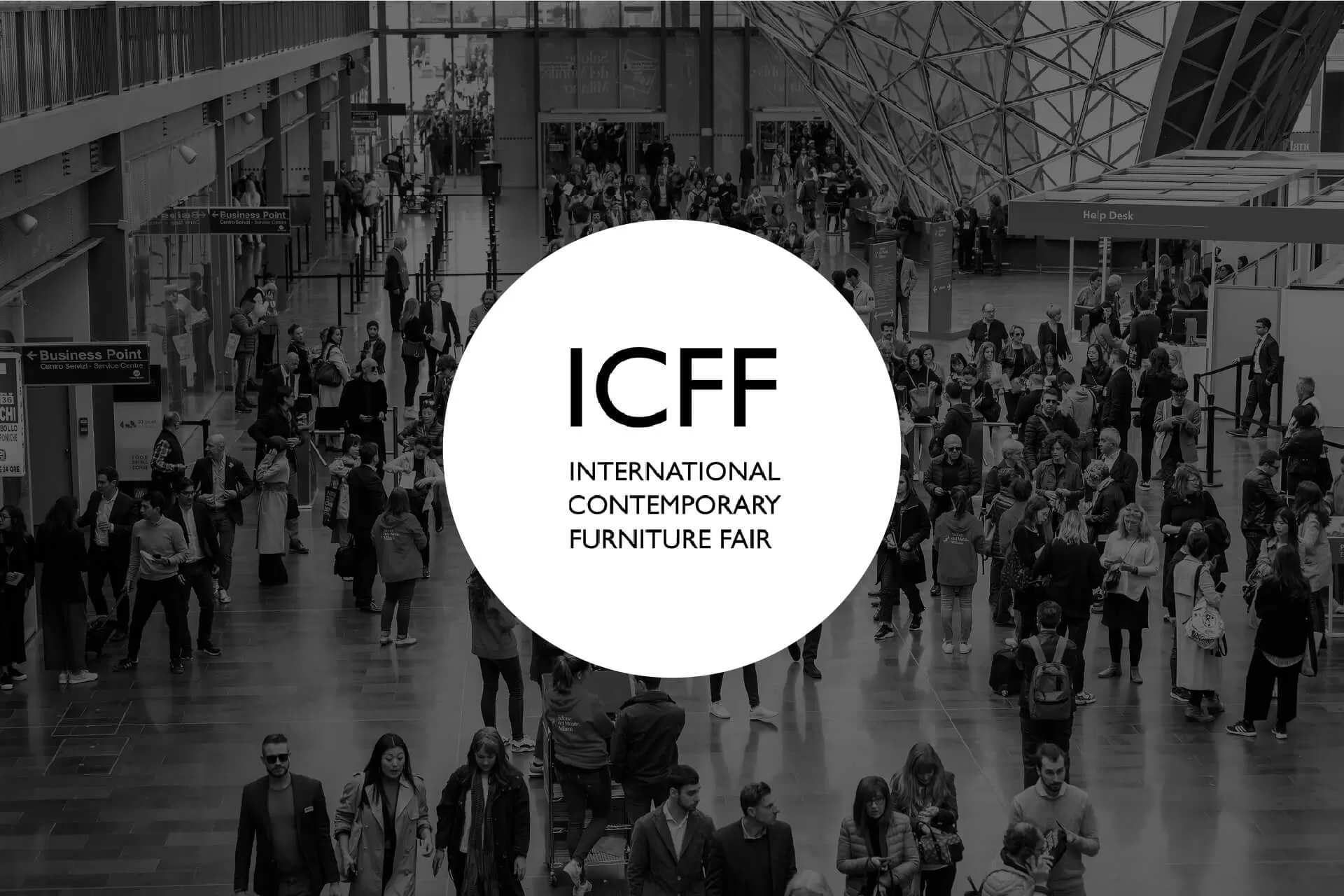 Photo of stairs leading to the venue of the ICFF