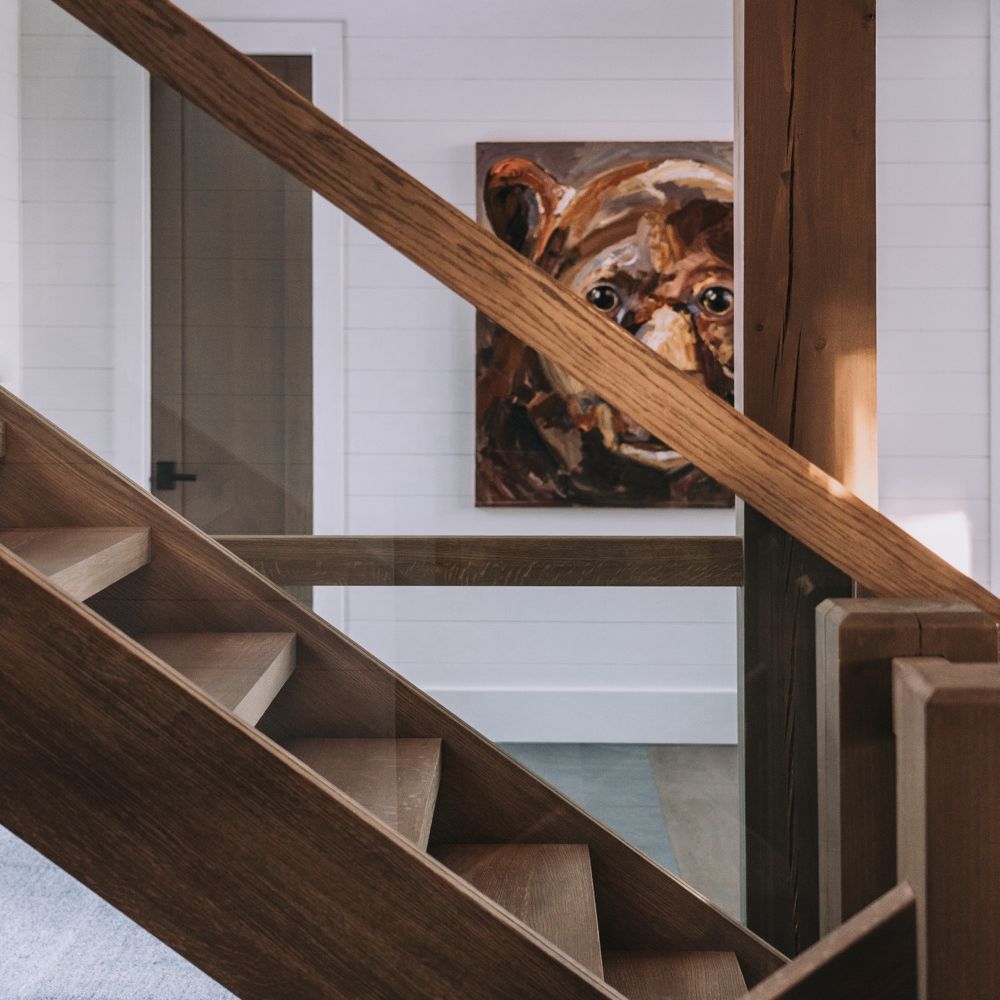 Photo of a wooden staircase