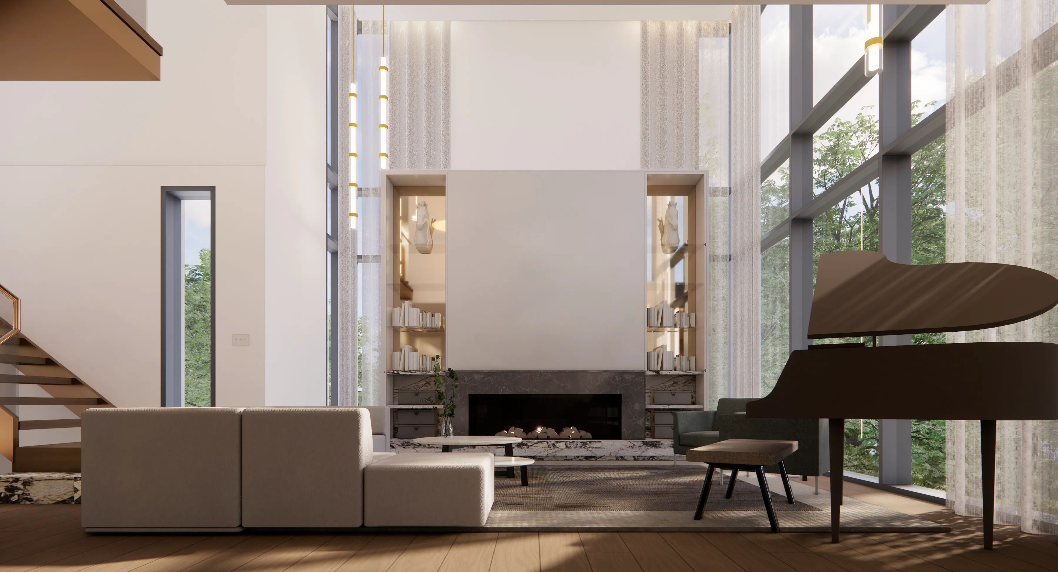 Vue du foyer sans tv