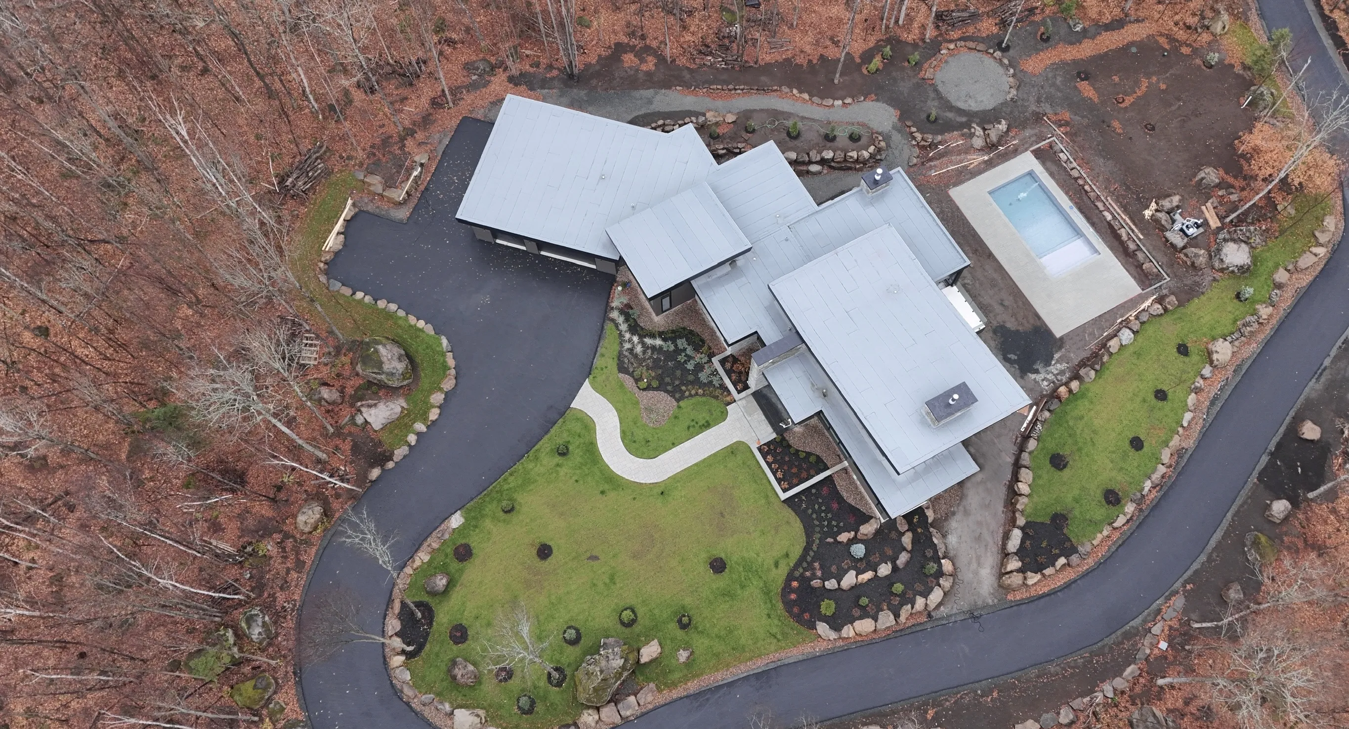 Photo de la vue de haut de la propriété