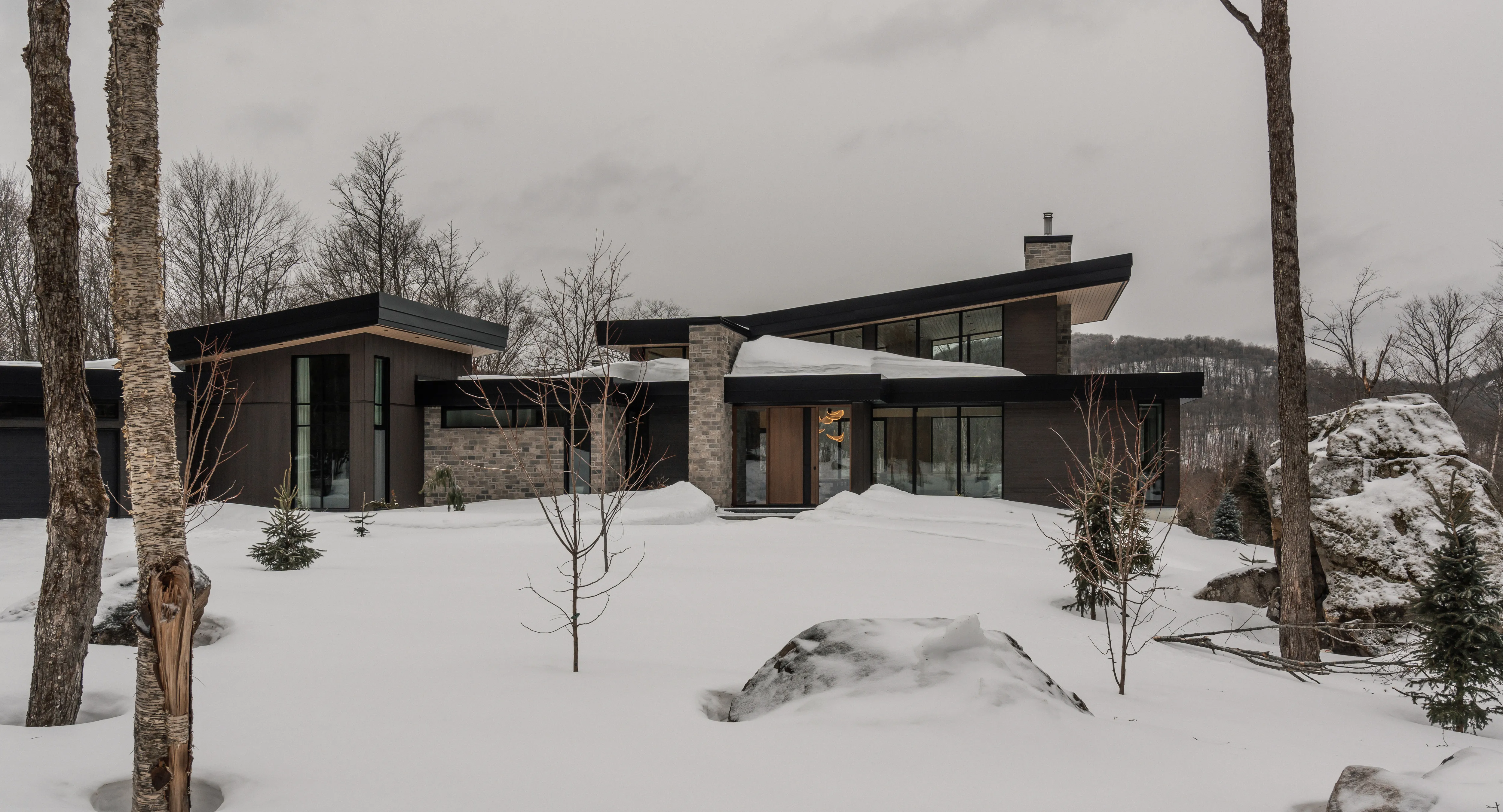 Vue de la façade avant de la résidence